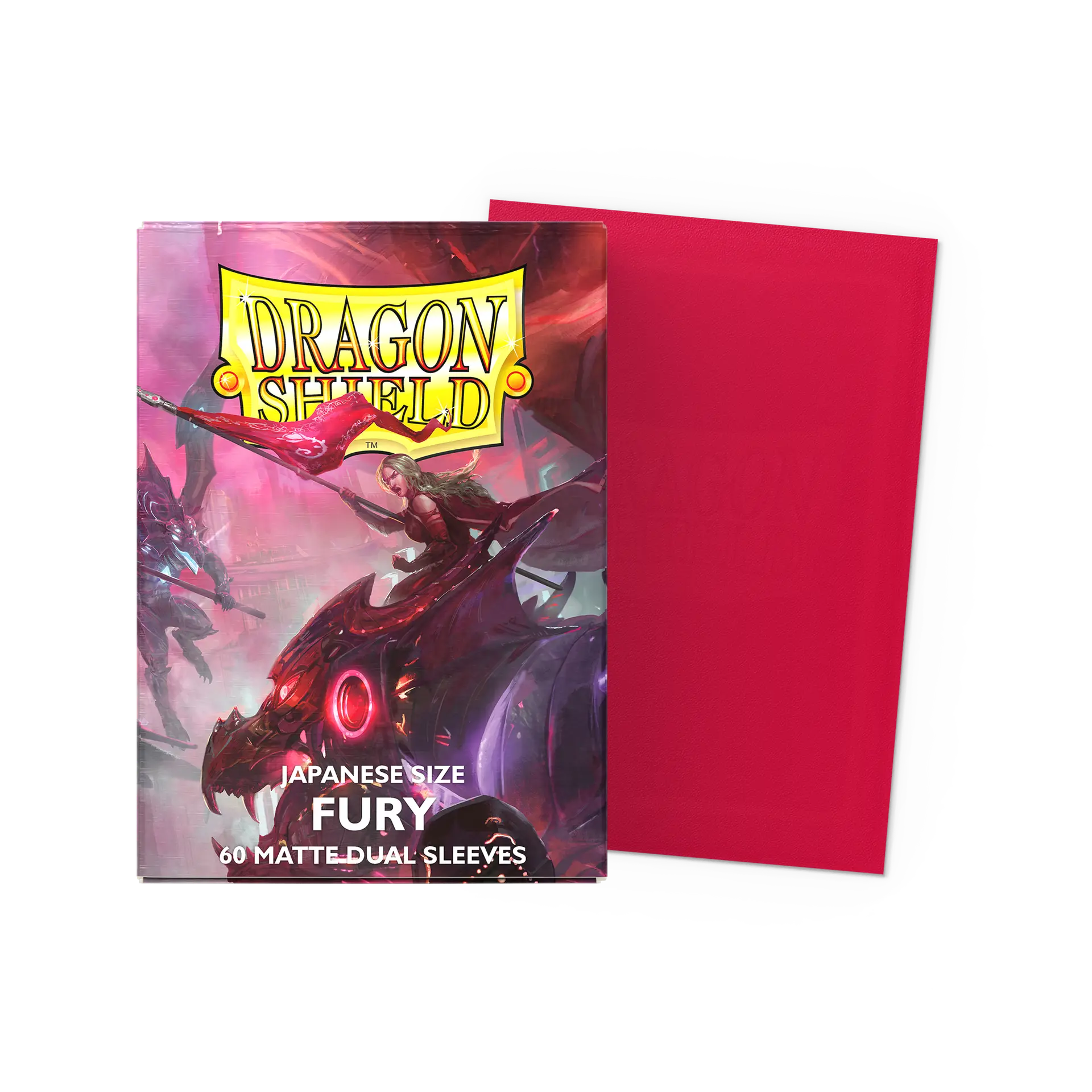 SKU-015 Dragon Shield Matte Japanese Size Sleeves "Fury" Red - Image 1
